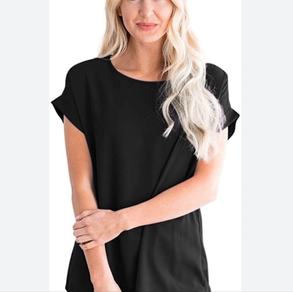 NWT BADGLEY MISCHKA TUNIC TEE IN BLACK $95 - Picture 1 of 4